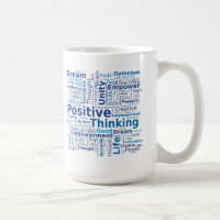 Positive Thinking Word Cloud - Blue Colours