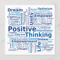 Positive Thinking Word Cloud - Blue