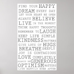 Positive Thoughts Inspirational Words Poster