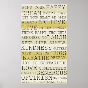 Positive Thoughts Inspirational Words Poster