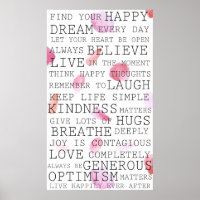 Positive Thoughts Inspirational Words Rose Petals