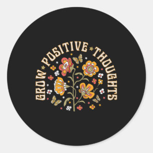 Positive Thoughts Mental Health Awareness Groovy R Classic Round Sticker