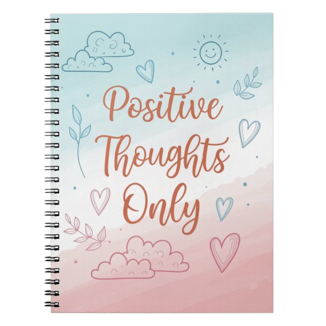 Positive Thoughts Only Journal – Pastel Design (Front)