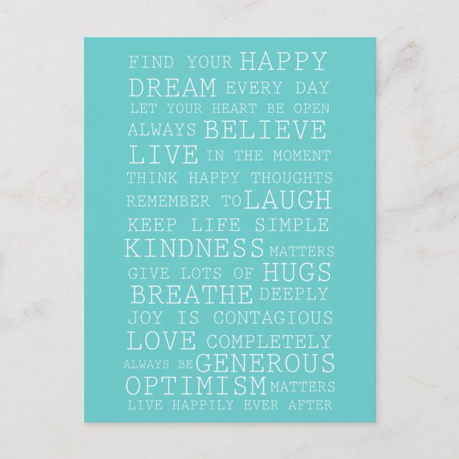 Positive Thoughts Postcard (Front)