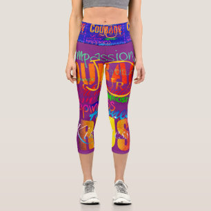 Positive Traits Choose Colour background Capri L Leggings