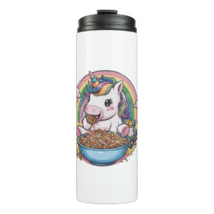 Positive unicorn with cereal bowl Long Sleeve T-Sh Thermal Tumbler