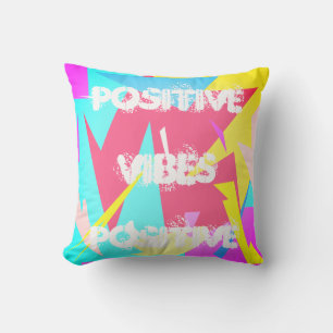 Positive Vibes Abstract Art Pastel Cushion Pillow