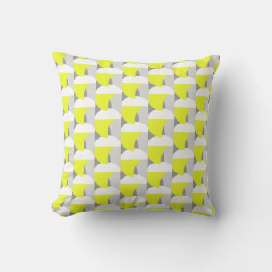 Positive Vibes Abstract Art Yellow Cushion Pillow