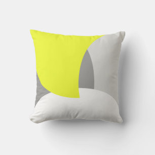 Positive Vibes Abstract Art Yellow Cushion Pillow
