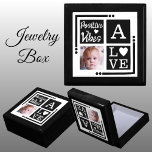 Positive vibes add photo initial black jewellery gift box<br><div class="desc">Keepsake jewellery / jewellery gift box.
Personalise with an initial and photo.
Positive vibes / Love,  with a love heart and the colours black and white.</div>