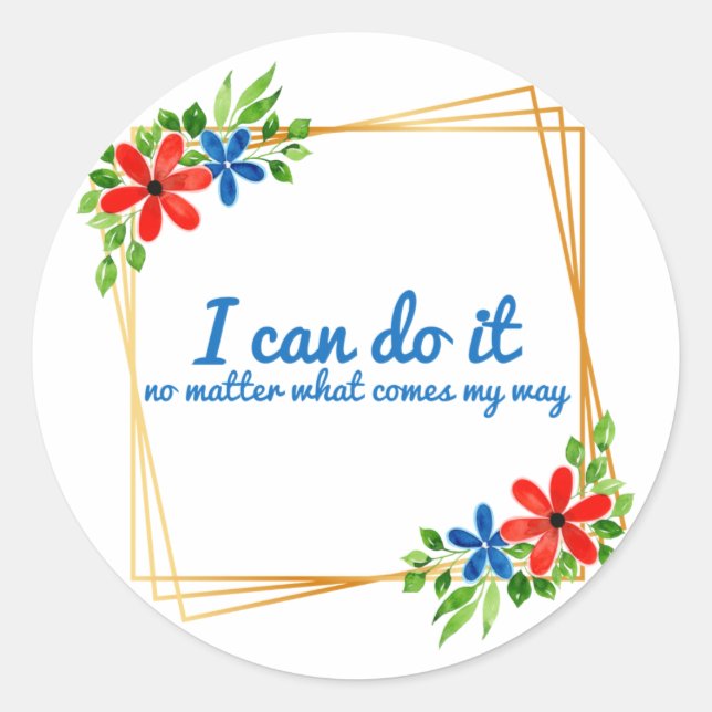 positive vibes affirmations for work classic round sticker (Front)