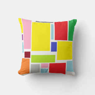 Positive Vibes Colorful Blocks Throw Pillow