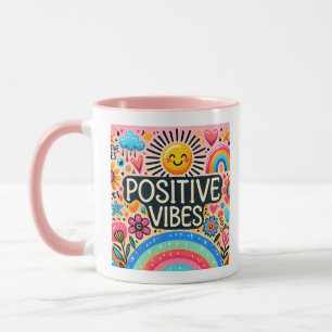 Positive vibes, colourful Mug
