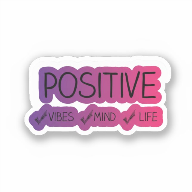 Positive Vibes Cute Sticker – Authentic Kawaii Min (Front)