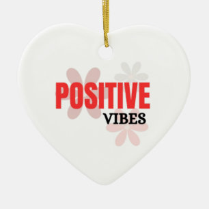 Positive Vibes – Good Energy Inspirational Floral Ceramic Tree Decoration