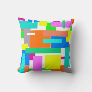Positive Vibes Happy Colours Abstract Art Blocks Cushion