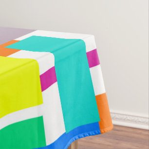 Positive Vibes Happy Colours Abstract Art Blocks Tablecloth