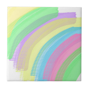 Positive Vibes Happy Pastel Colours Abstract Art Tile
