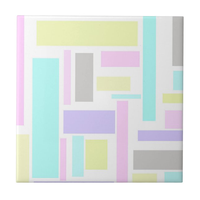 Positive Vibes Happy Pastel Colours Abstract Art Tile (Front)