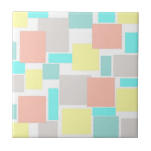 Positive Vibes Happy Pastel Colours Abstract Art Tile