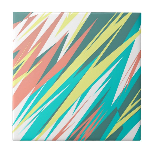 Positive Vibes Happy Pastel Colours Abstract Art Tile (Front)
