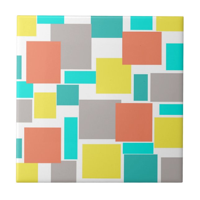 Positive Vibes Happy Pastel Colours Abstract Art Tile (Front)