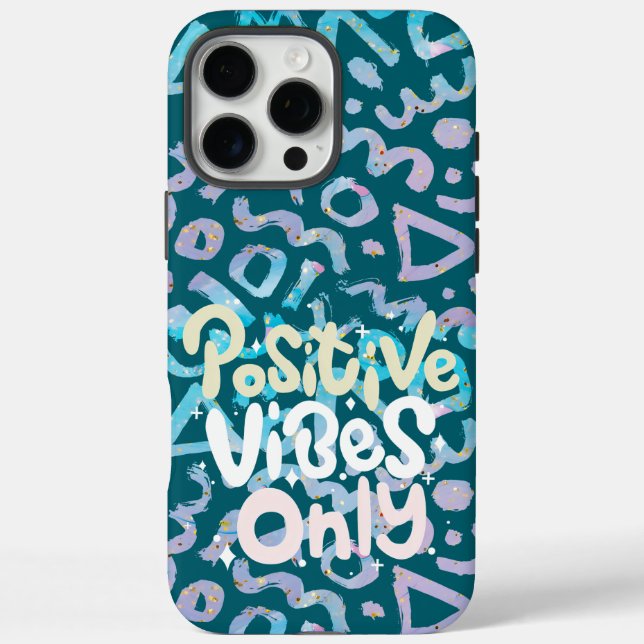 Positive vibes only green geometric Case-Mate iPhone case (Back)