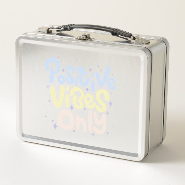 Positive Vibes Only Metal Lunch Box (Front)