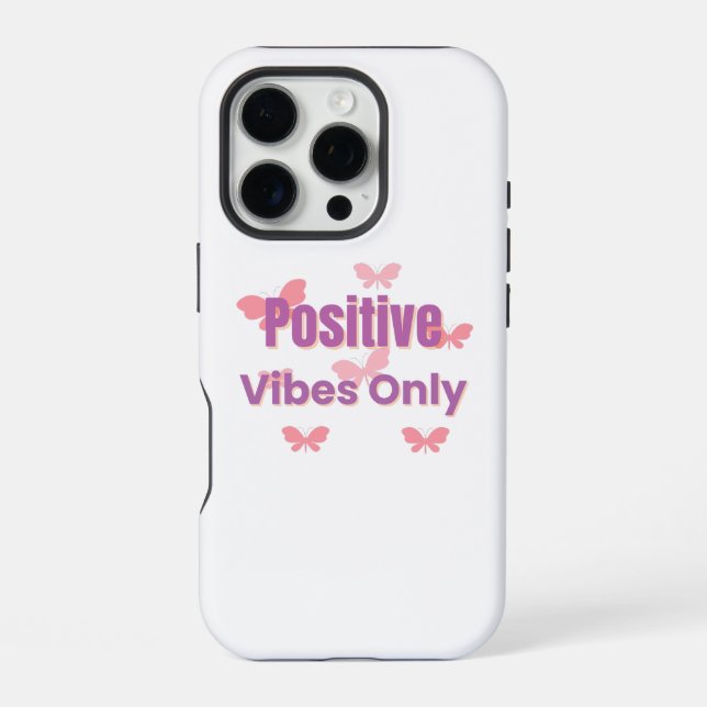  Positive Vibes Only | Minimal Motivational Quote  iPhone Case (Back)