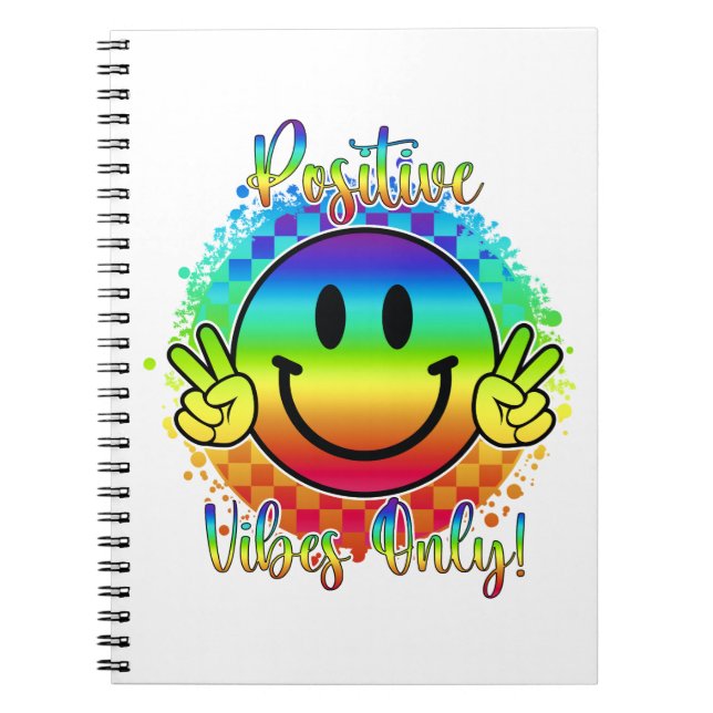Positive Vibes Only Smiley Face Notebook (Front)