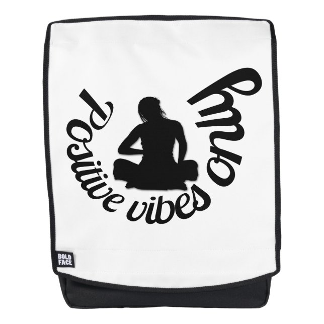 Positive Vibes Only Zen Yoga Meditation Backpack (Front)