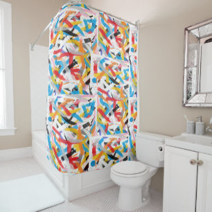Positive Vibes Painting Shower Curtain