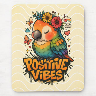 “Positive Vibes” Parrot Mouse Mat