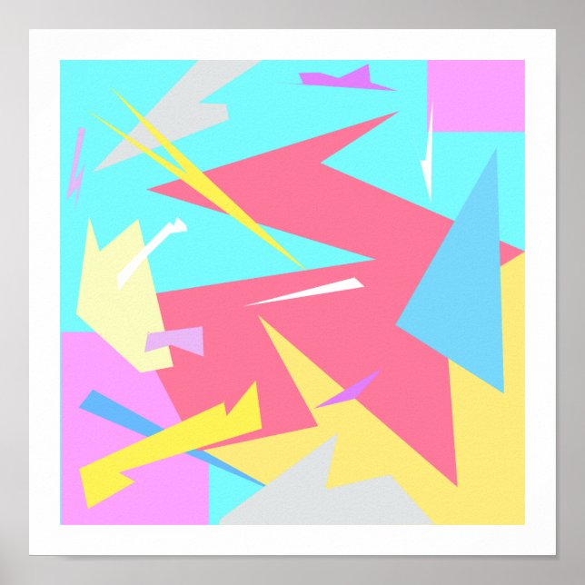 Positive Vibes Pastel Colours Abstract Art Poster (Front)