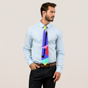 Positive Vibes Pastel Colours Abstract Art Tie