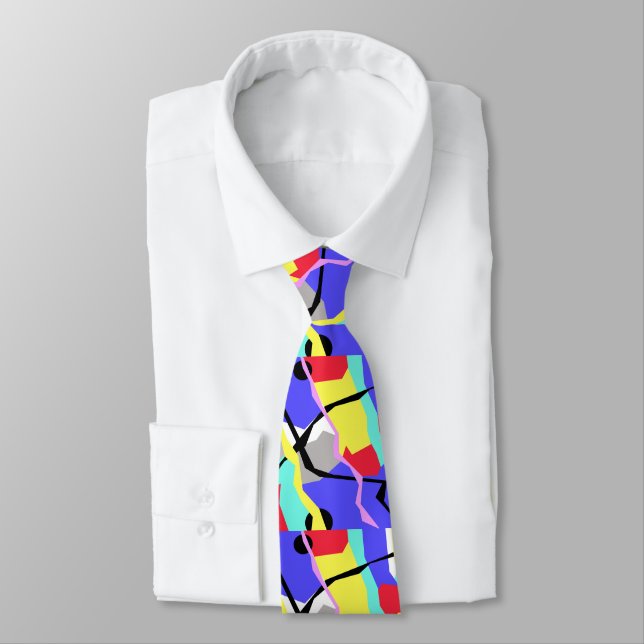 Positive Vibes Pastel Colours Abstract Art Tie (Tied)
