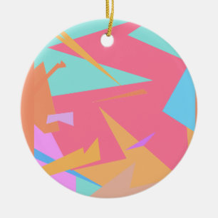 Positive Vibes Pastel Colours Abstract Ceramic Tree Decoration