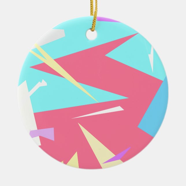 Positive Vibes Pastel Colours Abstract Ceramic Tree Decoration (Front)