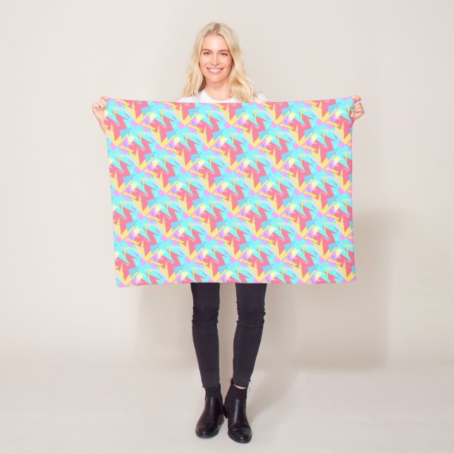 Positive Vibes Pastel Colours Abstract Fleece Blanket (In Situ)