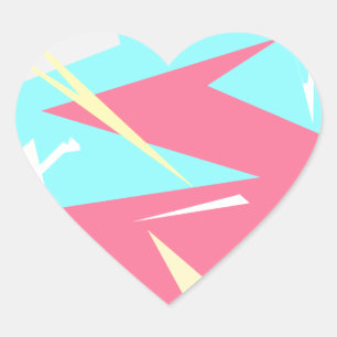 Positive Vibes Pastel Colours Abstract Heart Sticker