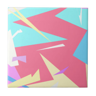 Positive Vibes Pastel Colours Abstract Tile