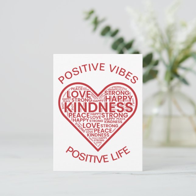Positive Vibes Positive Life Postcard (Standing Front)