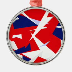 Positive Vibes Red Blue White Metal Tree Decoration