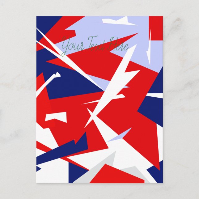 Positive Vibes Red Blue White Postcard (Front)