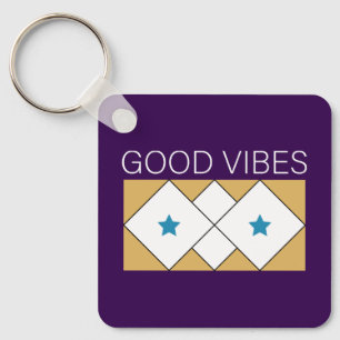 Positive Vibes refreshing design-Black Key Ring