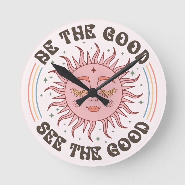 Positive Vibes Round Clock (Front)