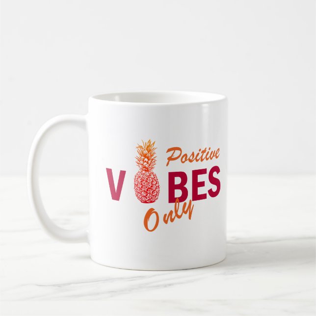 Positive vibes summer holiday coffee mug (Left)