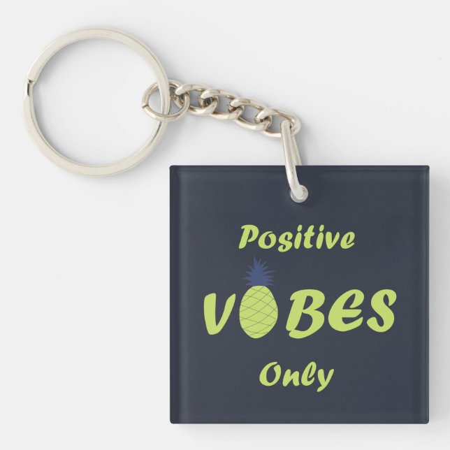 Positive vibes summer holiday key ring (Front)