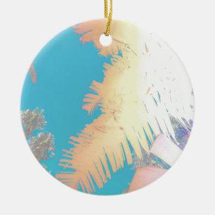 Positive Vibes Tropical Palm Trees Ceramic Tree Decoration