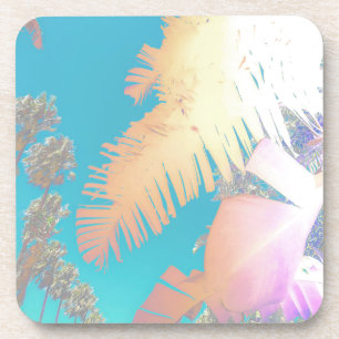 Positive Vibes Tropical Palm Trees Coaster